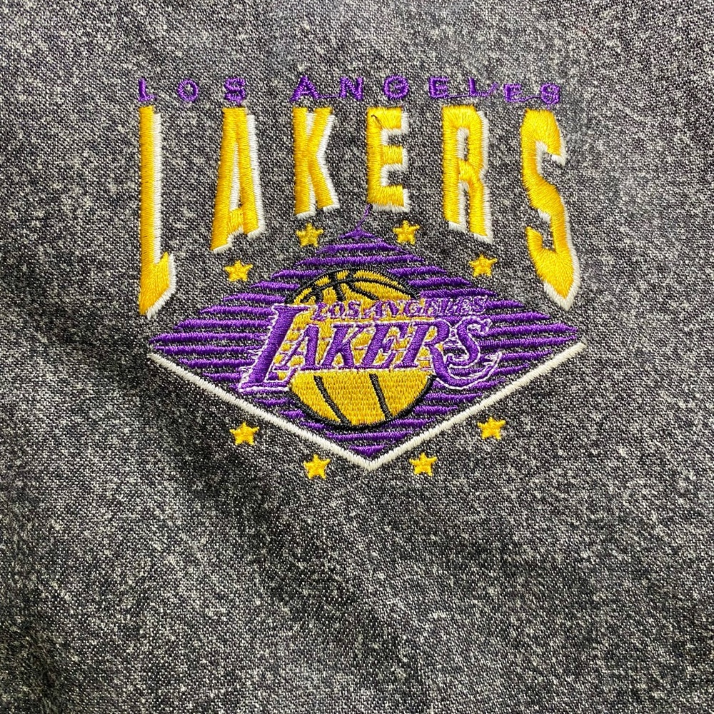 LA Lakers 90s STARTER puffer jacket Mens XL NBA vintage rare zipper hood - Picture 2 of 8